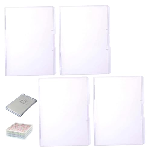 Clear Scrapbook Paper Organizer, stapelbare Plastikspeicherbox, 12 x 9 U-förmige Schloss für Büro/Schule (A4-Größe) von Sanfiyya