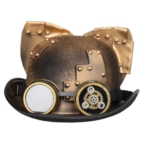 Sanfiyya Unisex Steampunk -Top -Hüte, Vintage Steampunk -Hut mit Schutzbrillen, Halloween -Party -Cosplay -Requisite für Männer Männer von Sanfiyya