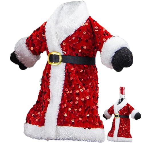 Sanfly Weihnachts-weinflaschenhüllen, Weihnachtsmann-Mantel, Flaschenverpackung, Wiederverwendbar, Glitzernde Pailletten-weinflaschenhüllen Für Weihnachtsparty-zubehör Sanfly Weihnachts-weinflaschenhüllen, Weihnachtsmann-Mantel, Flaschenverpackung, Wiederverwendbar, Glitzernde Pailletten-weinflaschenhüllen Für Weihnachtsparty-zubehör von Sanfly