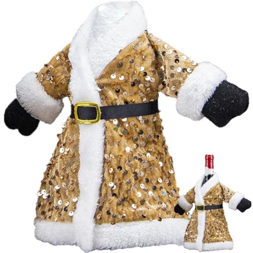 Sanfly Weihnachts-weinflaschenhüllen, Weihnachtsmann-Mantel, Flaschenverpackung, Wiederverwendbar, Glitzernde Pailletten-weinflaschenhüllen Für Weihnachtsparty-zubehör Sanfly Weihnachts-weinflaschenhüllen, Weihnachtsmann-Mantel, Flaschenverpackung, Wiederverwendbar, Glitzernde Pailletten-weinflaschenhüllen Für Weihnachtsparty-zubehör von Sanfly