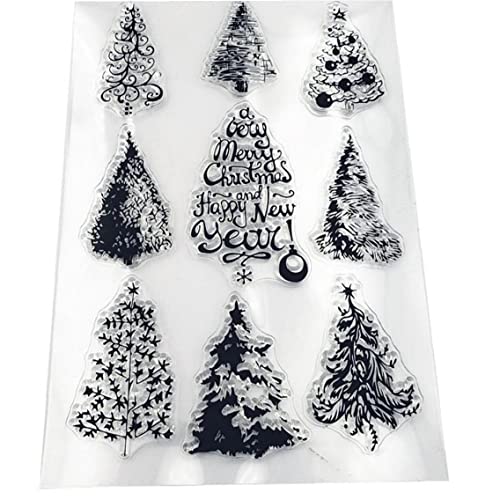 Sanfly Weihnachtsbaum Silikon Klarer Dichtungsstempel DIY Scrapbooking Präge Fotoalbum Dekorative Papierkarte Kunsthandwerk Kunst Geschenk von Sanfly