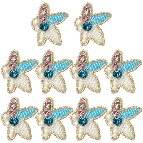 Stickaufnäher, 10 Stück, Dekorative Aufnäher, Zum Aufnähen, Künstliche Perlen, Gestickte Applikationen Für Kleidung Stickaufnäher, 10 Stück, Dekorative Aufnäher, Zum Aufnähen, Künstliche Perlen, Gestickte Applikationen Für Kleidung von Sanfly
