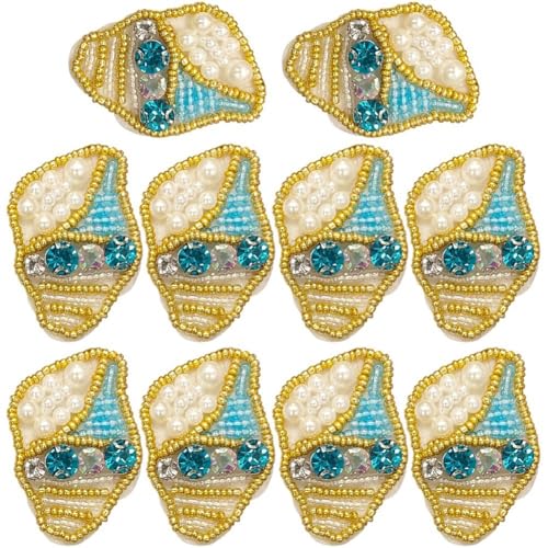 Stickaufnäher, 10 Stück, Dekorative Aufnäher, Zum Aufnähen, Künstliche Perlen, Gestickte Applikationen Für Kleidung Stickaufnäher, 10 Stück, Dekorative Aufnäher, Zum Aufnähen, Künstliche Perlen, Gestickte Applikationen Für Kleidung von Sanfly