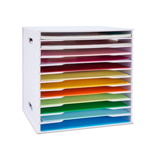 SANFURNEY Scrapbook-Papier-Organizer für Größen 30,5 x 30,5 cm, 12 Ebenen, Aktenordner, Dokumentenhalter, Schreibtisch-Scrapbook, Papier-Organizer für Zuhause, Büro, Schule, Weiß SANFURNEY Scrapbook-Papier-Organizer für Größen 30,5 x 30,5 cm, 12 Ebenen, Aktenordner, Dokumentenhalter, Schreibtisch-Scrapbook, Papier-Organizer für Zuhause, Büro, Schule, Weiß von Sanfurney