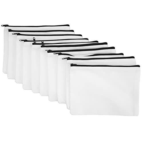 Für 10pcs, für Leinwandbeutel, leer, 7,8 x 5,7 Zoll, weich, leichtes Gewicht, Glättung von Reißverschluss, DIY -Bühne, für Make -up, Schreibwaren, Reisen von Sangeponiang