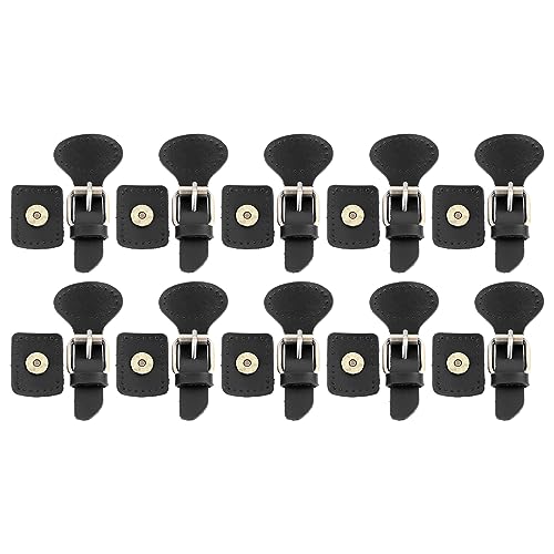 Für Leder, 10 Sets nähen Togegles Verschlussschnallen Schnallen, Leder, für Manteljacke DIY Lederhandwerk (Schwarz) von Sangeponiang
