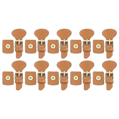 Für Leder, 10 Sets nähen Togegles Verschlussschnallen Schnallen, Leder, für Manteljacke DIY Lederhandwerk (bräunen) von Sangeponiang