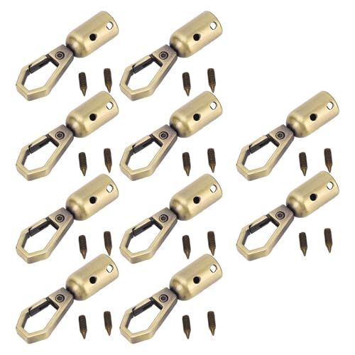 Zinklegierung, 10 Sets Seilende -Snap -Haken - 8 mm Loch, 10 mm Schrauben - für die Dekoration von Zubehör (Bronze) von Sangeponiang