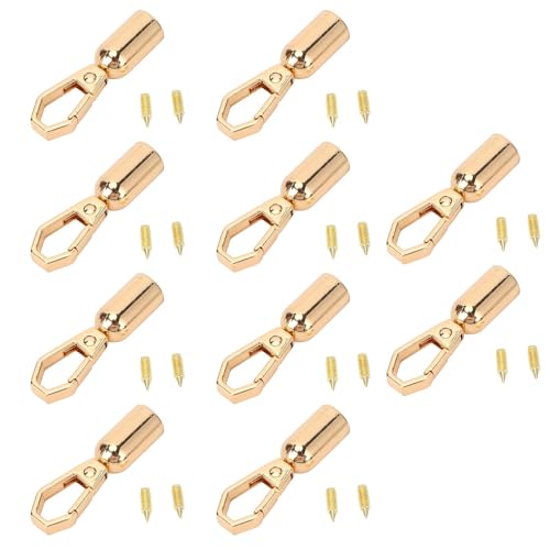Zinklegierung, 10 Sets Seilende -Snap -Haken - 8 mm Loch, 10 mm Schrauben - für die Dekoration von Zubehör (Gold) von Sangeponiang