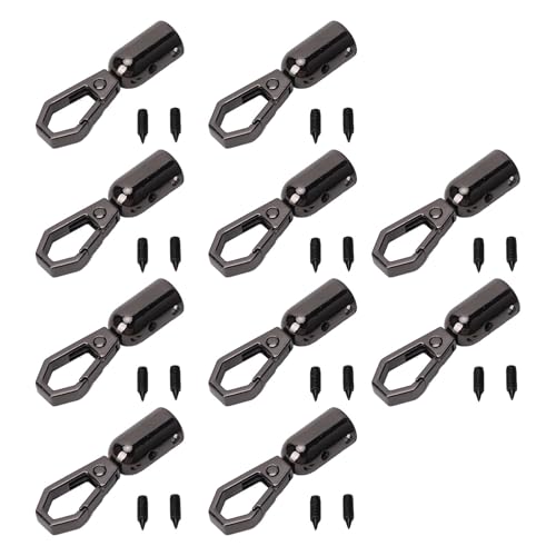 Zinklegierung, 10 Sets Seilende -Snap -Haken - 8 mm Loch, 10 mm Schrauben - für die Dekoration von Zubehör (Grau) von Sangeponiang