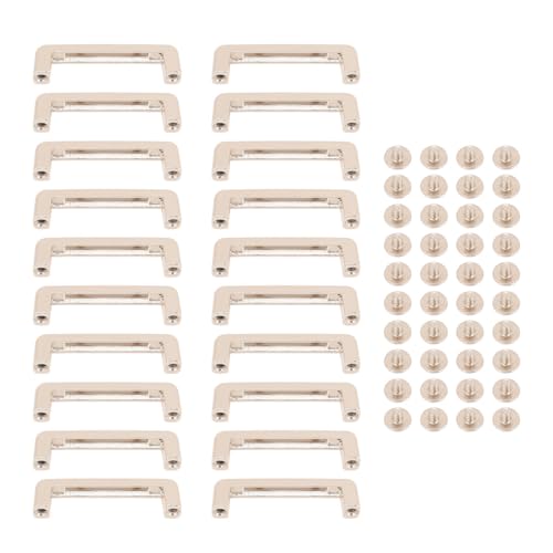 Zinklegungsbogenbrückenverschluss - 20 PCs, 32x7x7mm Schraubmetall D Ringstecker Schnalle für Lederprojekte (Silber) von Sangeponiang