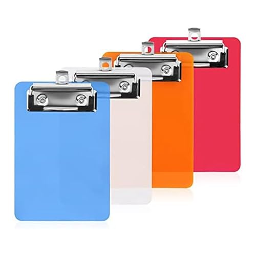 Sankaka Mini-Klemmbrett 10,2 x 15,2 cm, 4 kleine Klemmbretter, Notizblock, Klemmbrett aus Kunststoff von Sankaka