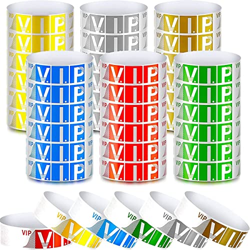 Sankaka VIP-Papier-Armbänder, wasserdicht, neonfarben, verschiedene Farben für Veranstaltungen, 600 Stück von Sankaka