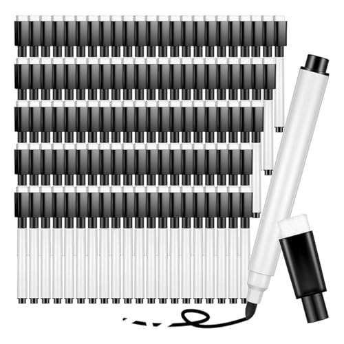 Sankaka Whiteboard-Marker, trocken abwischbar, mit Gummikappe, feine Spitze, 100 Stück von Sankaka