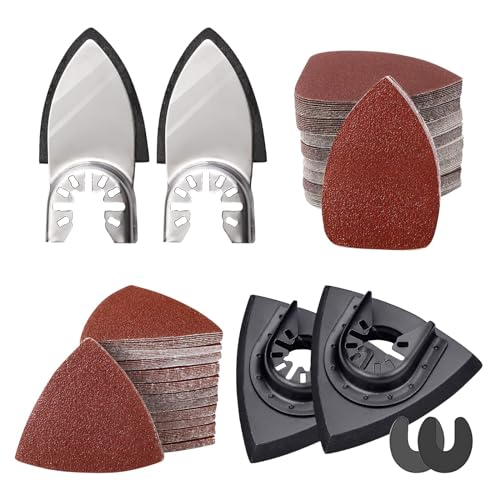 206 Stück Multitool Schleifplatte Set für Delta-Schleifer, 4 Multitool Sägeblätter Dreieckschleifer für Multifunktionswerkzeuge, 200pcs fein multimaster Schleifpapier, 2 Unterlegscheiben 206 Stück Multitool Schleifplatte Set für Delta-Schleifer, 4 Multitool Sägeblätter Dreieckschleifer für Multifunktionswerkzeuge, 200pcs fein multimaster Schleifpapier, 2 Unterlegscheiben von Sankuai