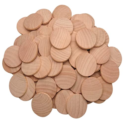 Sanmum 200 Stück Unfertige Holzscheiben zum Basteln, Runde Baumscheibe für DIY (1cm) von Sanmum