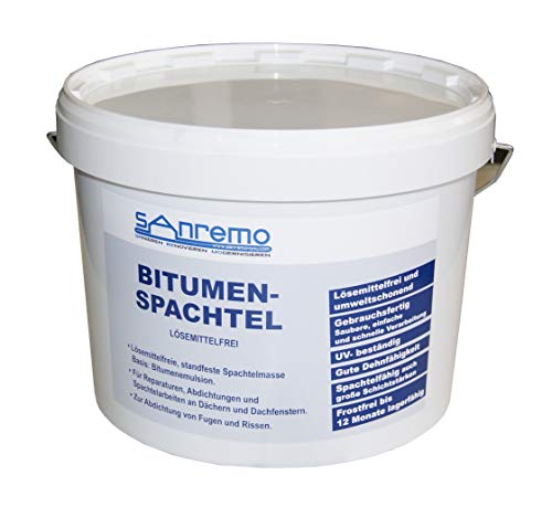 Sanremo BITUMENSPACHTEL lösemittelfrei Spachtelmasse Bitumen Abdichtung 10kg von Sanremo