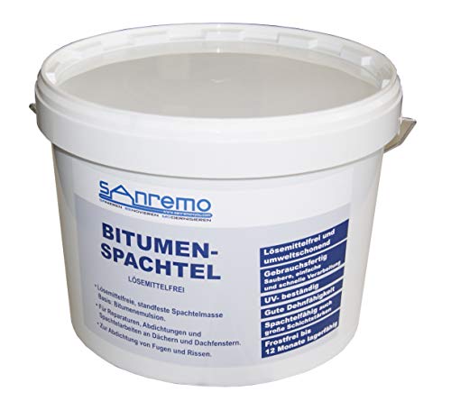 Sanremo BITUMENSPACHTEL lösemittelfrei Spachtelmasse Bitumen Abdichtung 5kg von Sanremo