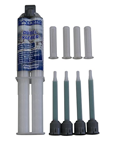 Sanremo DÜBEL KLEBER 25ml + 4 Mischdüsen + 4 Siebhülsen Epoxidharz Kleber 15 Minuten Epoxy Sanremo DÜBEL KLEBER 25ml + 4 Mischdüsen + 4 Siebhülsen Epoxidharz Kleber 15 Minuten Epoxy von Sanremo