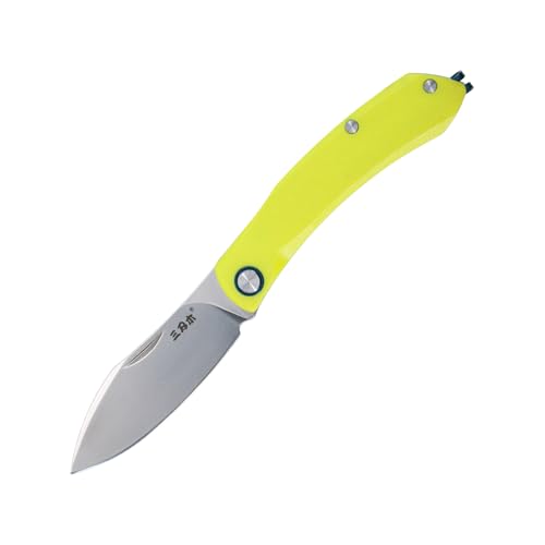 Sanrenmu Taschenfaltmesser 6.57" Faltbares Messer 167mm Kompakt mit 12C27 Stahlklinge Utility Messer 7315 Messer für Outdoor Camping (Grün) von Sanrenmu