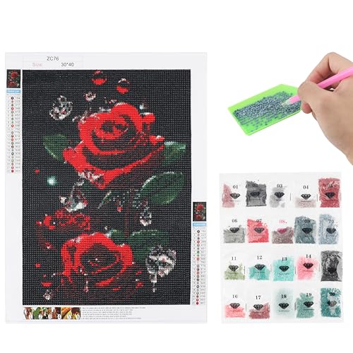 Sanrolax 5D Diamond Painting Blumen Diamond Painting Erwachsene mit Rosenmotiv Diamond Painting Set Geeignet als Wanddekoration Sanrolax 5D Diamond Painting Blumen Diamond Painting Erwachsene mit Rosenmotiv Diamond Painting Set Geeignet als Wanddekoration von Sanrolax