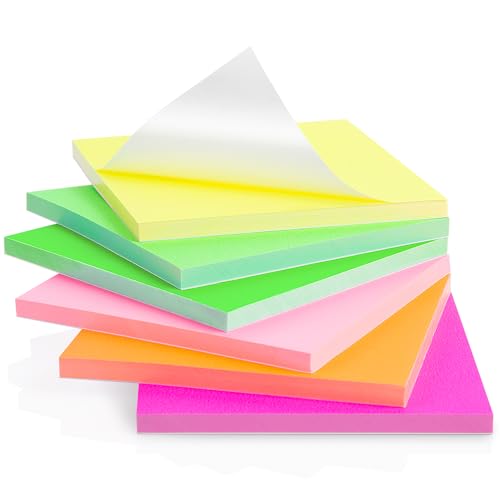 Elektrostatisch Selbstklebend Haftnotizen, 76 x 76 mm, 480 Blatt Sticky Magnetic Notes Flipchart Papier, Haftnotizen Klebezettel Beweglich und verschiebbar auf jeder Oberfläche von Sansoak