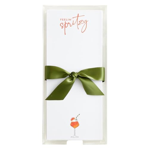 Rechteckiger Acryl-Notizpapierhalter mit Weihnachtsmann-Barbara-Design, mit 125 Blatt, schweres Papier, 25,4 x 11,4 cm, Feeling Spritzy von Santa Barbara Design Studio