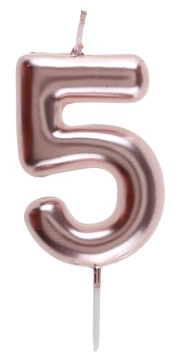 Santex 7305-5, Kerze, 9 cm, Roségold, Zahl 5 von Santex mariage