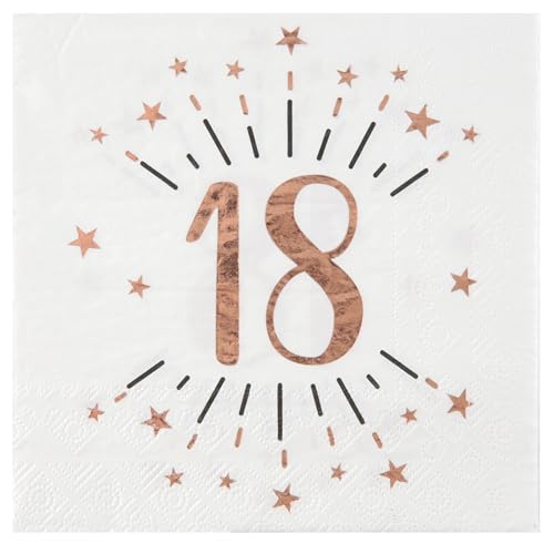 Santex 7350 – 18, Packung mit 10 Servietten, Motiv "Age Glitzern", Metall, 18 Jahre, Roségold Santex 7350 – 18, Packung mit 10 Servietten, Motiv "Age Glitzern", Metall, 18 Jahre, Roségold von Santex
