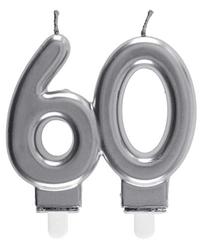 6931-60, Kerze des Alters, 60 Jahre, silberfarben 6931-60, Kerze des Alters, 60 Jahre, silberfarben von Santex