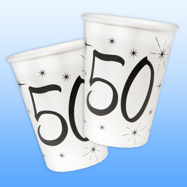 Becher zum 50. Geburtstag, 200 ml, 10 Pappbecher für 50. Jubiläum Becher zum 50. Geburtstag, 200 ml, 10 Pappbecher für 50. Jubiläum von Santex