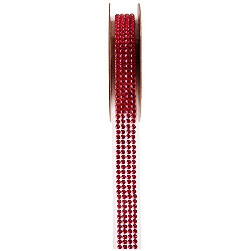 Dekoband"Strass Sticker" 15 mm x 1 m - Band Strassband Gastgeschenk Geschenkband Verzierungsband 5267 (Rot) von Santex