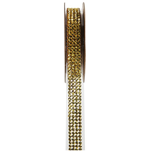 Dekoband "Strass Sticker" 15mm x 1m - Strassband Bonboniere Geschenkband Dekoband 5267 gold von Santex