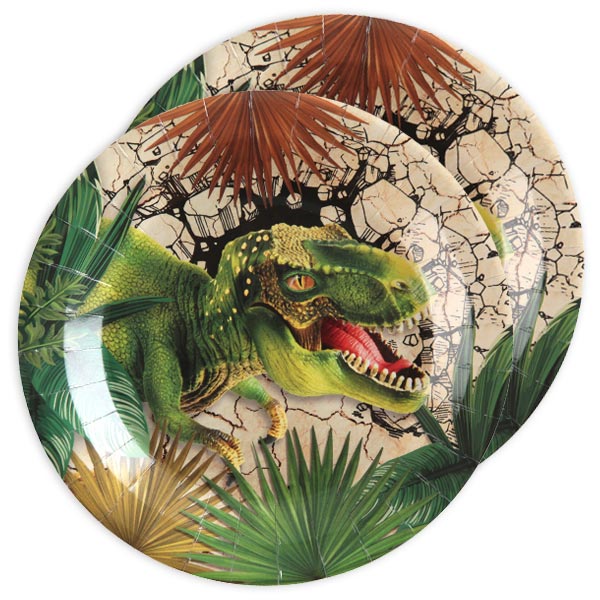 Dinosaurier Partyteller im 10er Pack, Ø 22,5cm Dinosaurier Partyteller im 10er Pack, Ø 22,5cm von Santex