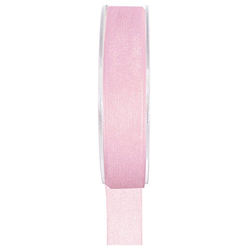 Einfarbiges Organza Deko-Band 40 mm rosa von Santex