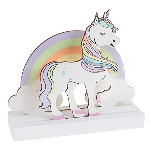 Generique - Süße Einhorn-Tischdekoration Holzfigur Weiss-Pastell - Multicolore Generique - Süße Einhorn-Tischdekoration Holzfigur Weiss-Pastell - Multicolore von Santex