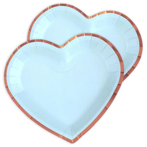 Herzförmige Pappteller im 10er Pack, blau, 22,5cm x 20cm Herzförmige Pappteller im 10er Pack, blau, 22,5cm x 20cm von Santex