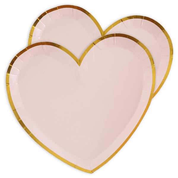 Herzförmige Pappteller im 10er Pack, rosa, 22,5cm x 20cm Herzförmige Pappteller im 10er Pack, rosa, 22,5cm x 20cm von Santex