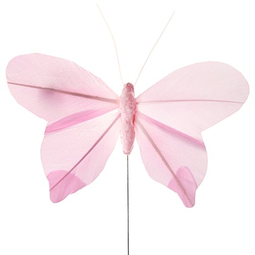 NEU Schmetterlinge aus Federn, rosa, 6 Stück NEU Schmetterlinge aus Federn, rosa, 6 Stück von Santex