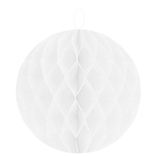 Papierkugel, Wabenball weiß, Größe M, Durchmesser: 20 cm, 2 Stück von Santex