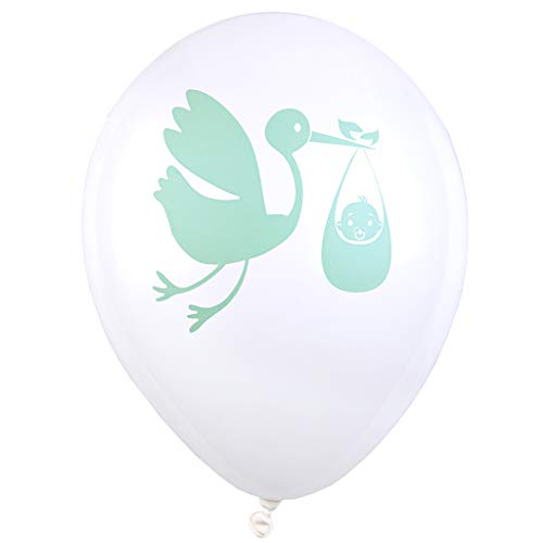 Luftballons "Edle Babyparty" 8er Pack mint-grün von Santex