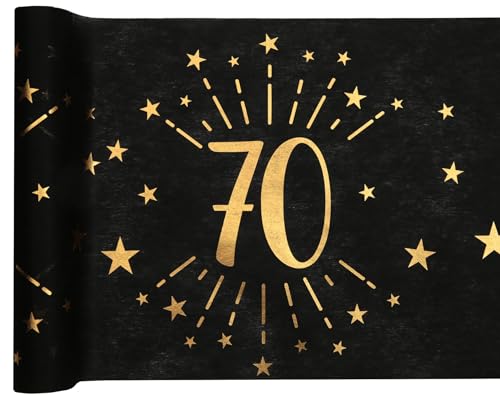 Santex 6787-70-30 Tischläufer, glänzend, Metall, Schwarz/Gold, 70 Jahre Santex 6787-70-30 Tischläufer, glänzend, Metall, Schwarz/Gold, 70 Jahre von Santex