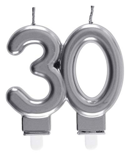 Santex 6931-30, Kerze des Alters, 30 Jahre, silberfarben Santex 6931-30, Kerze des Alters, 30 Jahre, silberfarben von Santex