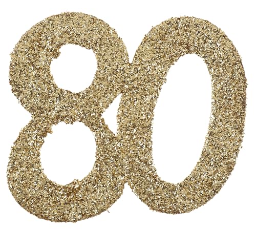Konfetti 80 Geburtstagszahl in gold von Santex