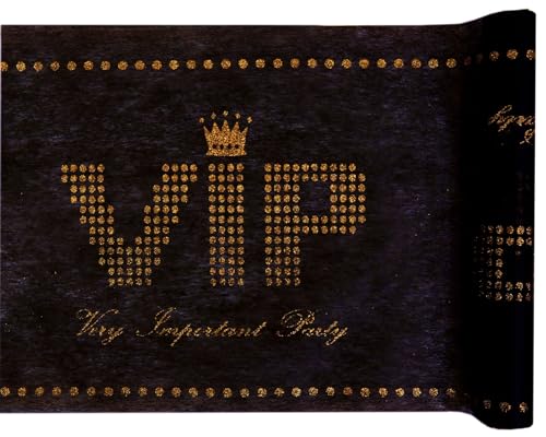 Santex VIP Tischläufer mit Gold glitzerndem Schriftzug, Vlies, 5m von Santex