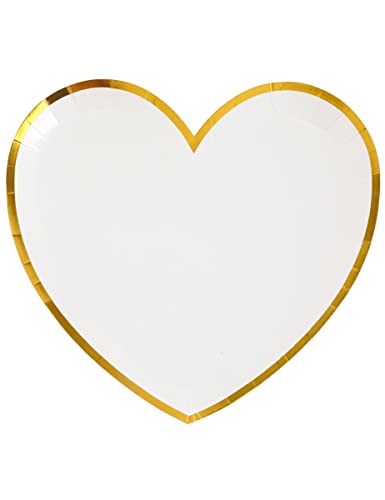 Santex Hochzeitstischdekoration Weiß und Gold mit Herzförmigen Tellern (x10) R/6811 von Santex