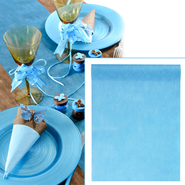 Tischläufer hellblau, 10m, Vlies von Santex