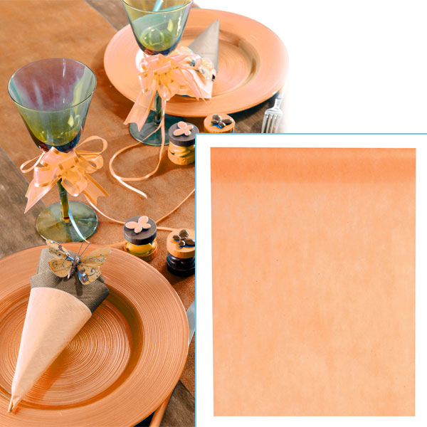 Tischläufer in Apricot, 10m, aus Vliesstoff, wunderschöner Farbton von Santex
