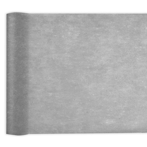 Tischläufer in grau aus Polyester, 25m x 30cm von Santex