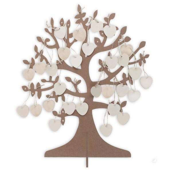 Baum des Lebens Gästebuch zur Babyparty o. Taufbaum mit 50 Herzen von Santex